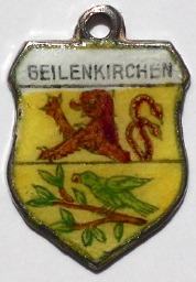 GEILENKIRCHEN, Germany - Vintage Silver Enamel Travel Shield Charm