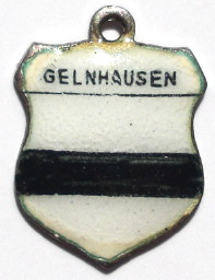 GELNHAUSEN, Germany - Vintage Silver Enamel Travel Shield Charm