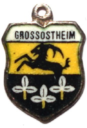 GROSSOSTHEIM, Germany - Vintage Silver Enamel Travel Shield Charm