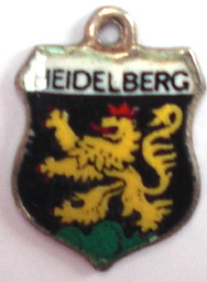 HEIDELBERG 2, Germany - Vintage Silver Enamel Travel Shield Charm