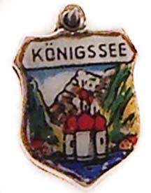 Konigssee, Germany - Vintage Enamel Travel Shield Charm - Click Image to Close