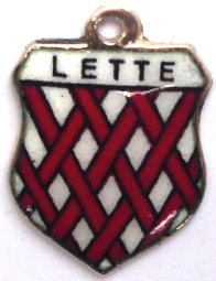 LETTE, Germany - Vintage Silver Enamel Travel Shield Charm - Click Image to Close