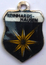 REINHARDSHAUSEN, Germany - Vintage Silver Enamel Travel Shield Charm