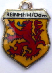 REINHEIM, Germany - Vintage Silver Enamel Travel Shield Charm