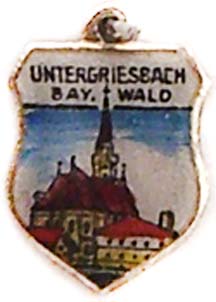 Utergriesbach, Germany - Vintage Enamel Travel Shield Charm