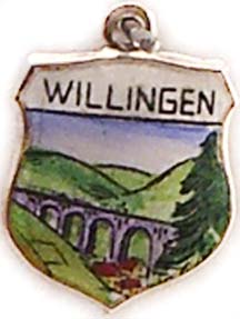 Willlingen, Germany - Vintage Enamel Travel Shield Charm