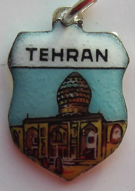 TEHRAN Iran 10 - Vintage Enamel Travel Shield Charm