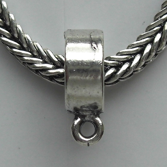 Slider Bead Charm Hanger - EC103 Sterling Silver Plain Ring