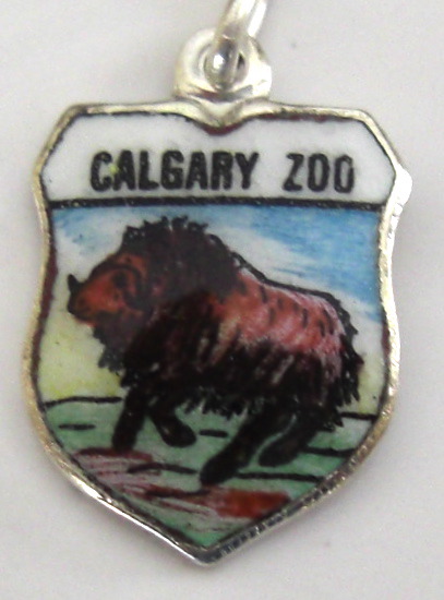 Calgary Zoo Canada - BEAST - Vintage Enamel Travel Shield Charm