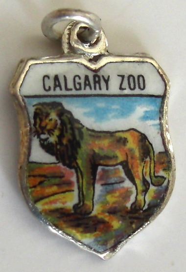 Calgary Zoo Canada - LION - Vintage Enamel Travel Shield Charm