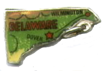 Delaware - Vintage Enamel Map Charm