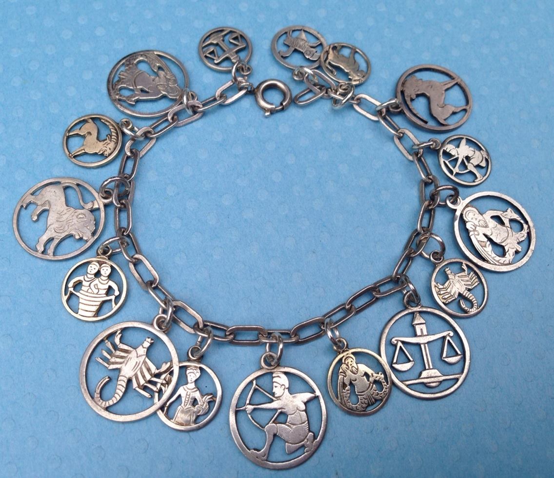 eCharmony Charm Bracelet Collection - German Cut-Out Zodiac Charms