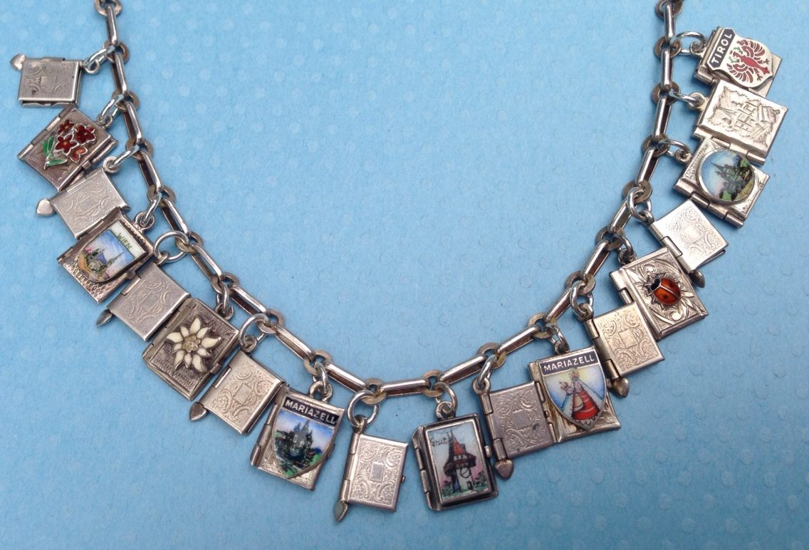 eCharmony Charm Bracelet Collection - Tiny Enamel & Silver Lockets