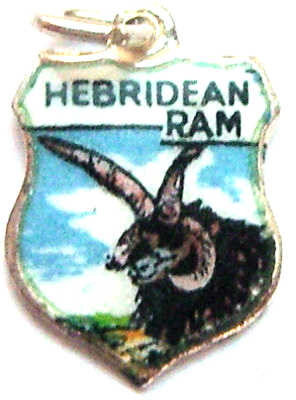 ANIMALS - HEBRIDEAN RAM SILVER Travel Shield Bracelet Charm