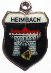 HEIMBACH, Germany - Vintage Silver Enamel Travel Shield Charm