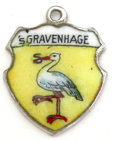 Holland - Gravenhage Netherlands Vintage Enamel Travel Shield Charm