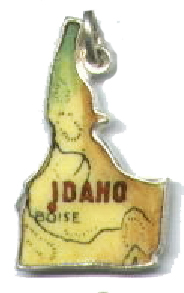 Idaho - Boise Graduated Tone Vintage Enamel Map Charm - Click Image to Close