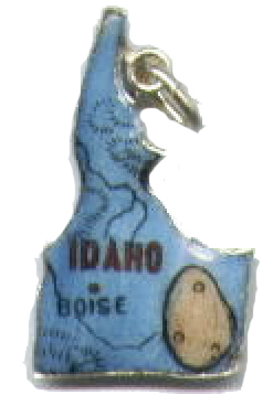 Idaho - Boise Potato Blue Vintage Enamel Map Charm