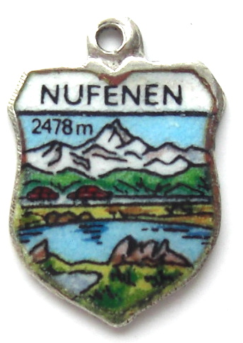 Nufenen, Switzerland - Highest Mountain Pass in Alps Travel Shield Charm