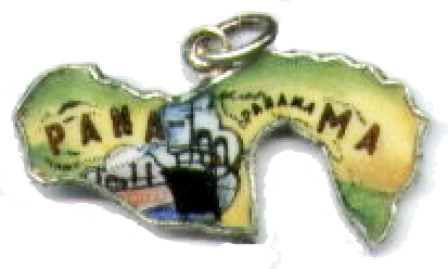 Panama - Vintage Enamel Map Charm