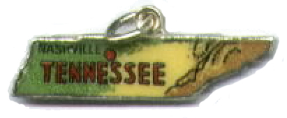 Tennessee - Nashville Vintage Enamel State Map Charm - Click Image to Close