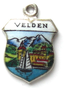 Velden, Carinthia, Austria - Schloss Velden Vintage Enamel Travel Shield Charm