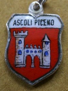 Ascoli Piceno, Italy - Vintage Enamel Travel Shield Charm COA