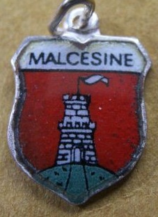 Malcesine, Italy - Vintage Enamel Travel Shield Charm COA
