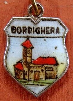 Bordighera Italy - Silver Travel Shield Charm