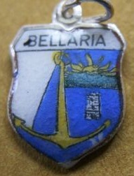 Bellaria, Italy - Vintage Enamel Travel Shield Charm COA