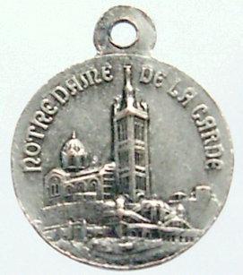 OUR LADY OF LA GARDE - ANTIQUE SILVERED CATHOLIC MEDAL