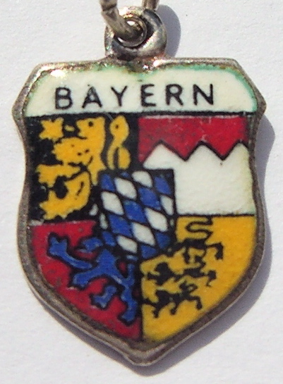 Bayern (Bavaria) Germany - Vintage Enamel Travel Shield Charm