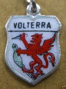 Volterra, Tuscany, Italy - Vintage Enamel Travel Shield Charm
