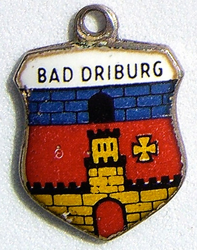 Bad Driburg, Germany - Travel Shield Charm with blue brick