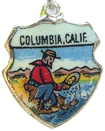 California - Columbia California Gold Silver Panner Miner Shield Charm
