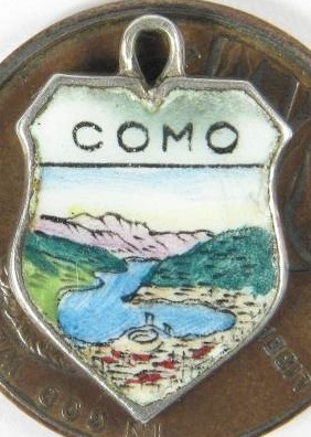 Como, Italy - Lake Como Scenic Travel Shield Charm - Click Image to Close