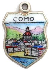 Como, Italy - Lake Como Scene Travel Shield Charm