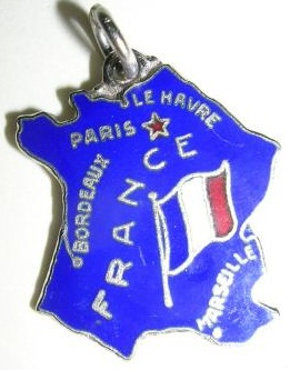 France Map Charm - Blue Enamel