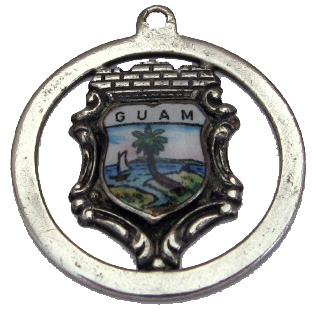Guam Shield Charm - Round - Click Image to Close
