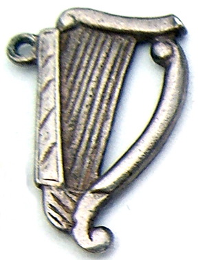 Harp Charm Ireland - Sterling Silver (Flat)