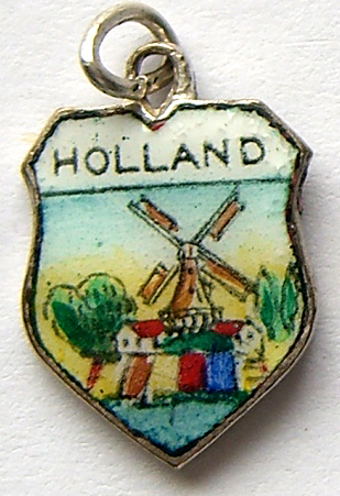 Holland - Windmill 2 Enamel Shield Charm