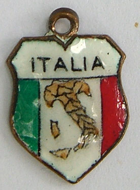 Italia - Flag with Map Shield Charm