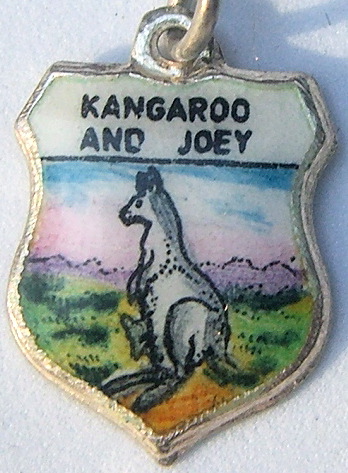 Animals - Kangaroo - Enamel Travel Shield Charm