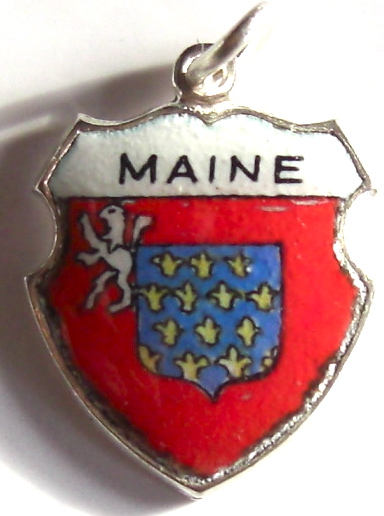 Maine - Vintage Enamel Travel Shield Charm