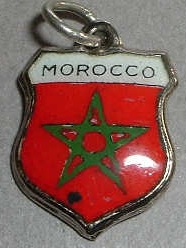 Morocco - Vintage Travel Shield Charm - Click Image to Close