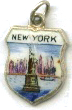New York City, NY - Statue of Liberty Travel Shield Charm - Click Image to Close
