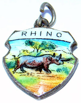 Rhino - Africa Travel Shield Charm - Click Image to Close