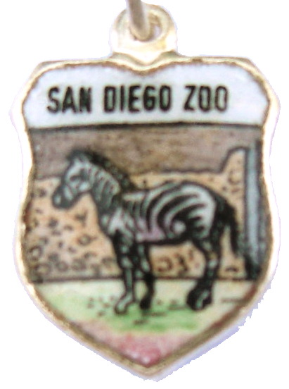California - San Diego Zoo Zebra Travel Shield Charm