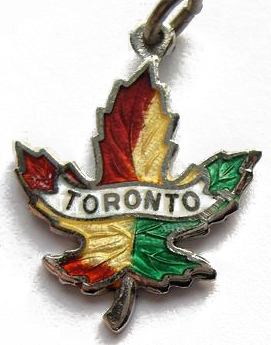 Toronto, Canada - Maple Leaf Enamel Charm