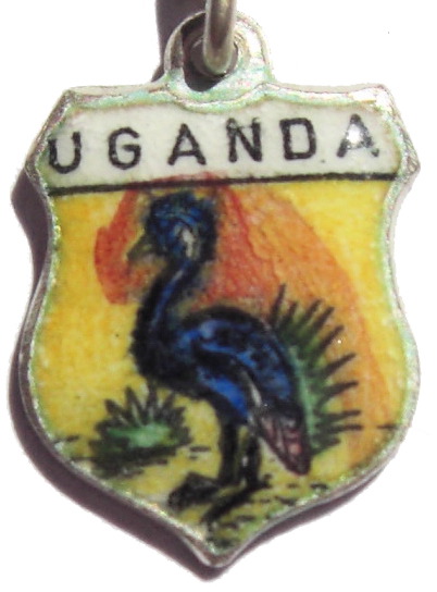 Africa - Africa - Uganda - Crowned Crane Travel Shield Charm